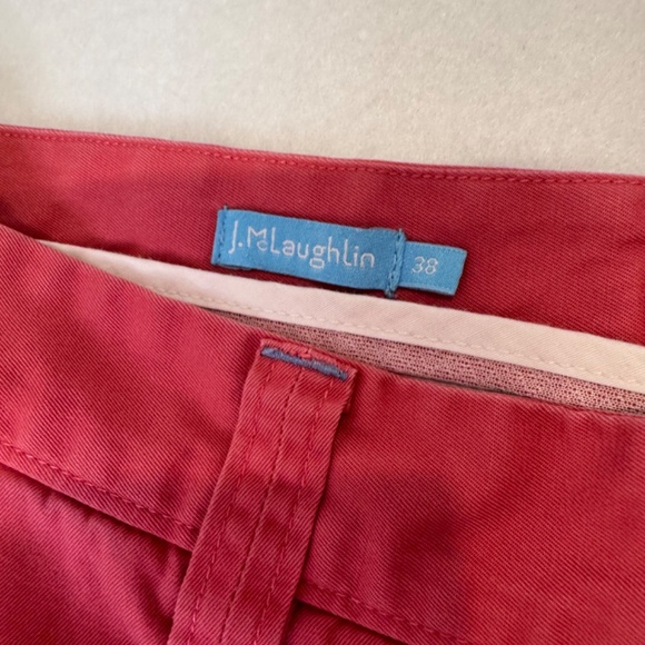 J. McLaughlin Menswear Shorts Size 38 Red Cotton Casual Summer - Picture 2 of 6